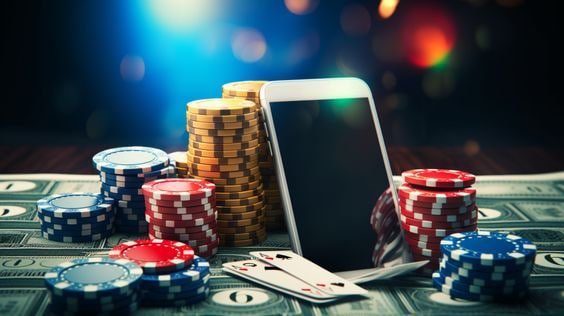 Layar tampilan sportsbook dan slot online di perangkat mobile dengan tema olahbet